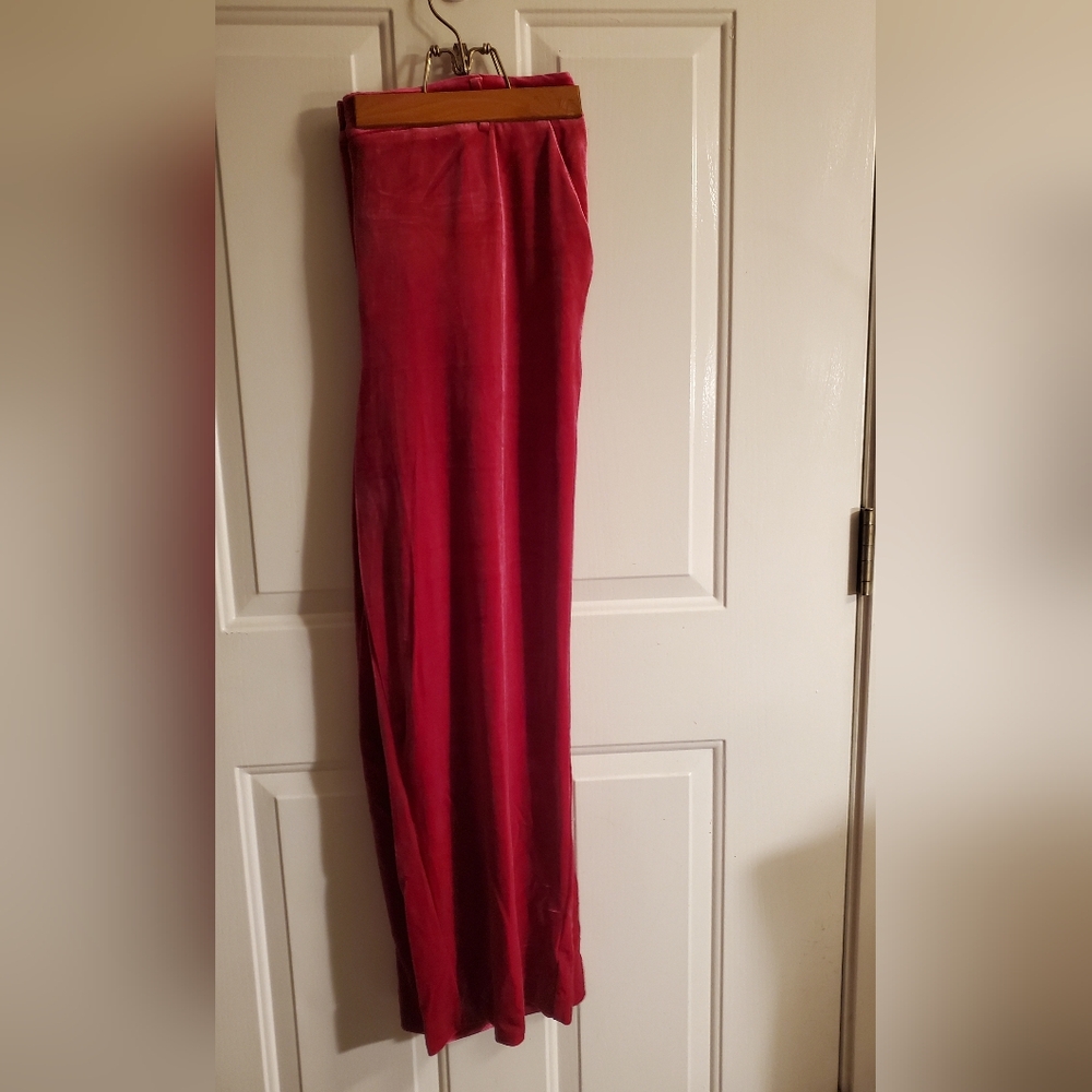 NWT Skies Are Blue Velvet Magenta Wide Leg Pants